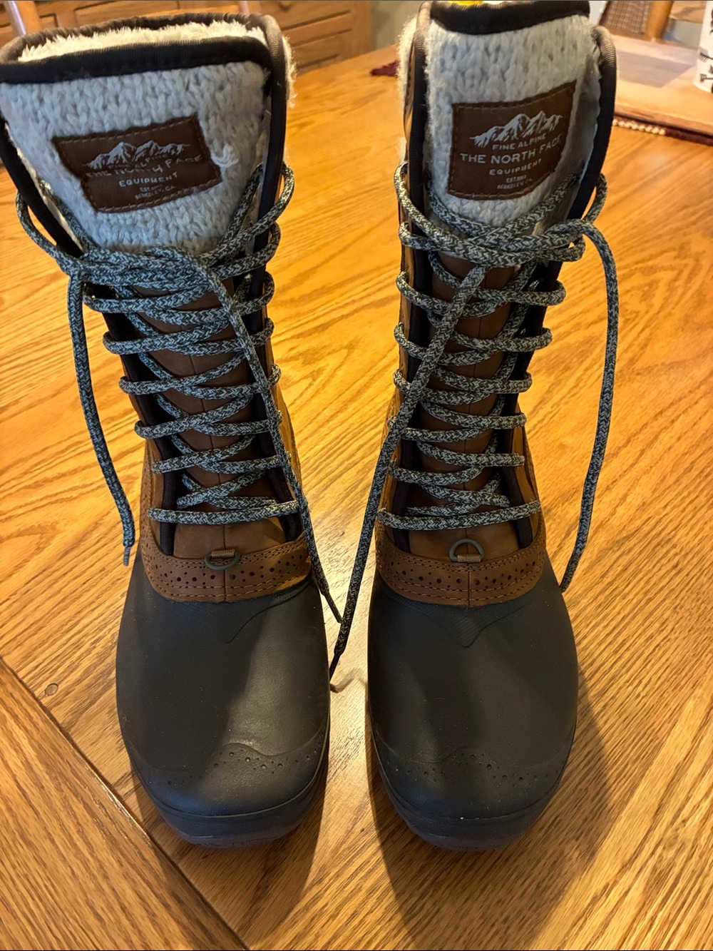 The North Face Women’s Brown and Black Lace-Up Insulated Winter Boots